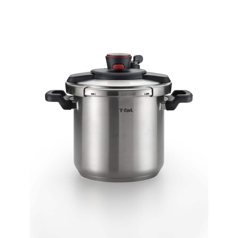 T-fal 8 qt. Stainless Steel Stove Top Pressure Cooker with Steam Basket P4500936