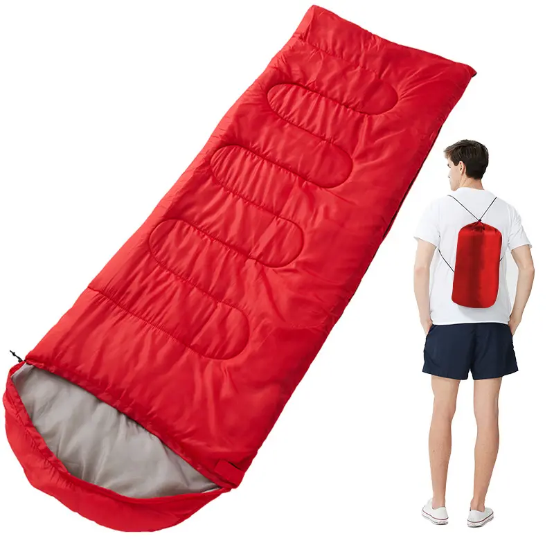 Outdoor Hiking Camping Thickened Warm Portable Soft Polyester Comfortable Single Outdoor Sleeping Bag