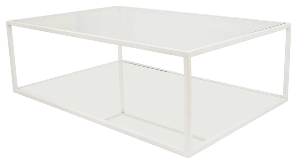 Abriella White Rectangle Coffee Table   Contemporary   Coffee Tables   by Love Sofa  Houzz