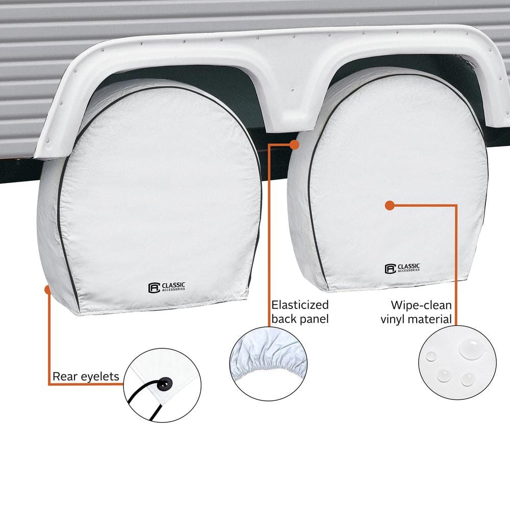 Classic Accessories White Deluxe RV Wheel Cover 30