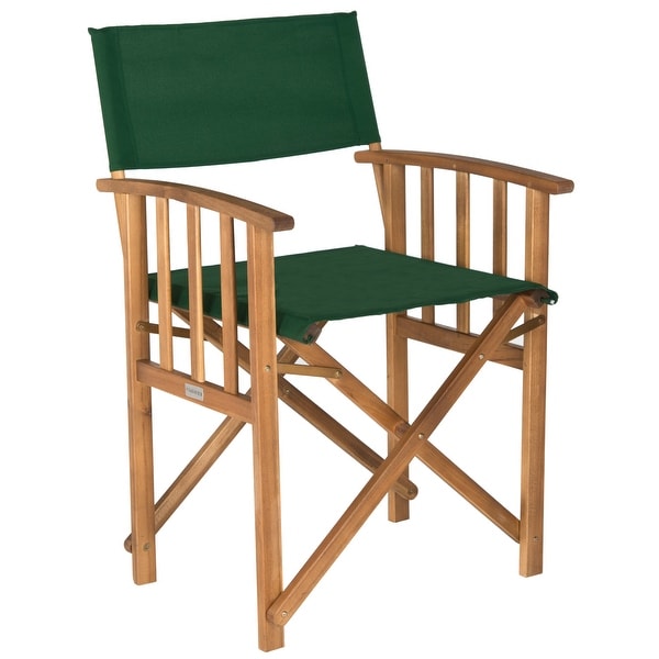 SAFAVIEH Outdoor Living Laguna Green Acacia Wood Director Chair (Set of 2)