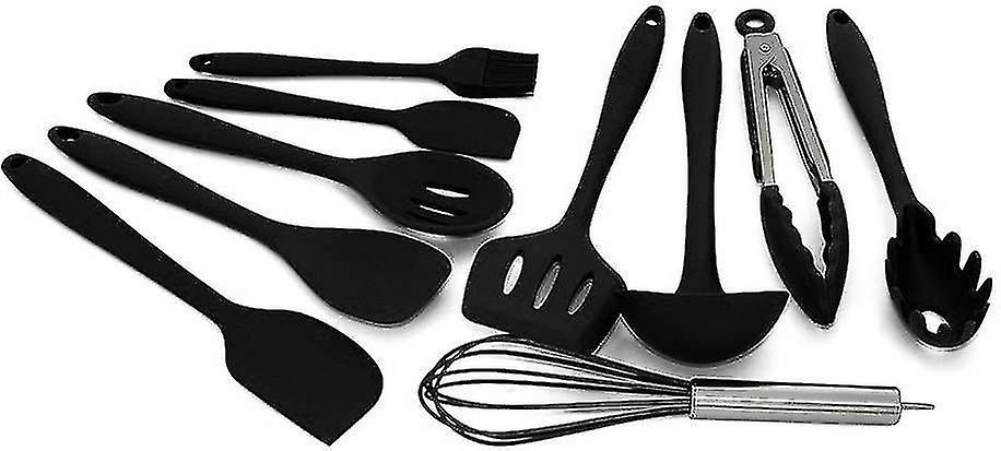 10 Piece Silicone Cooking Utensils Set - 446f Heat Resistant，kitchen Utensil Gadgets Tools Set For N