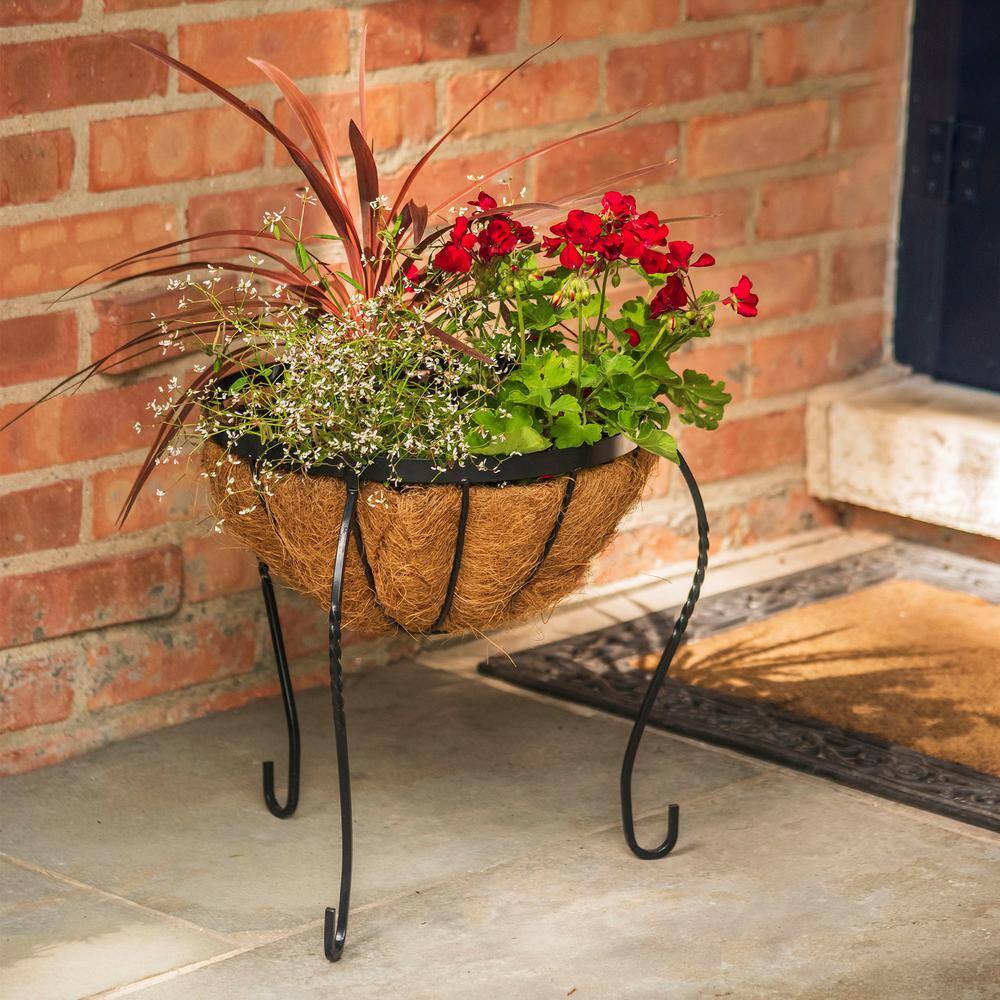 Gilbert  Bennett Canterbury 14 in. Metal Basket Stand Planter BSCB15-B