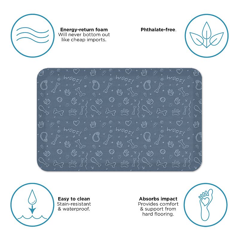 GelPro Designer Comfort Mat Puppy Blue Lake 20 x 32