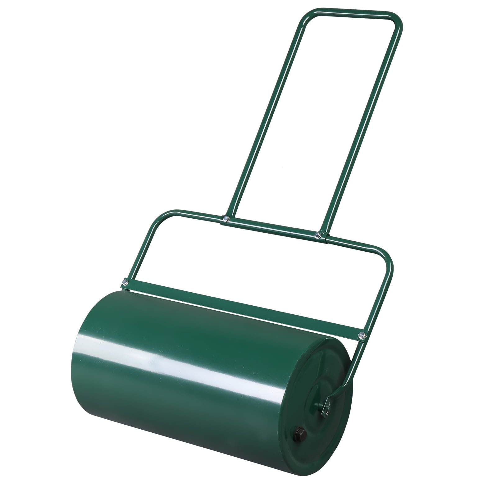 GoDecor 24in Lawn Roller with Handle Roller for Grass Cylindrical Garden Roller Steel Green