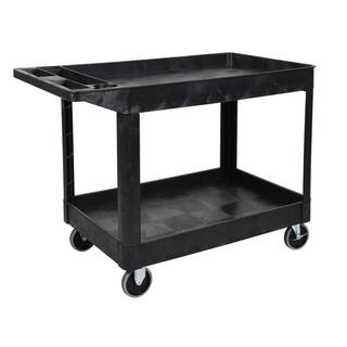 Luxor 24 in. x 45 in. Two Shelf Heavy Duty Cart in Black XLC11-B