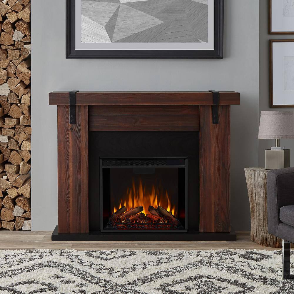 Real Flame Aspen 49 in. Freestanding Electric Fireplace TV Stand in Chestnut Barnwood 9220E-CHBW