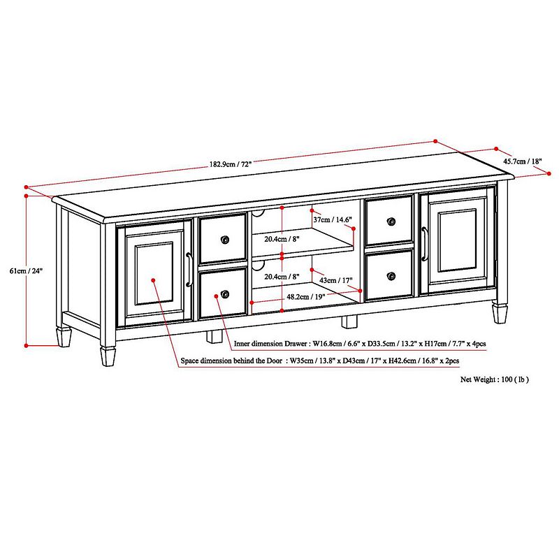 Simpli Home Connaught 72-in. TV Stand