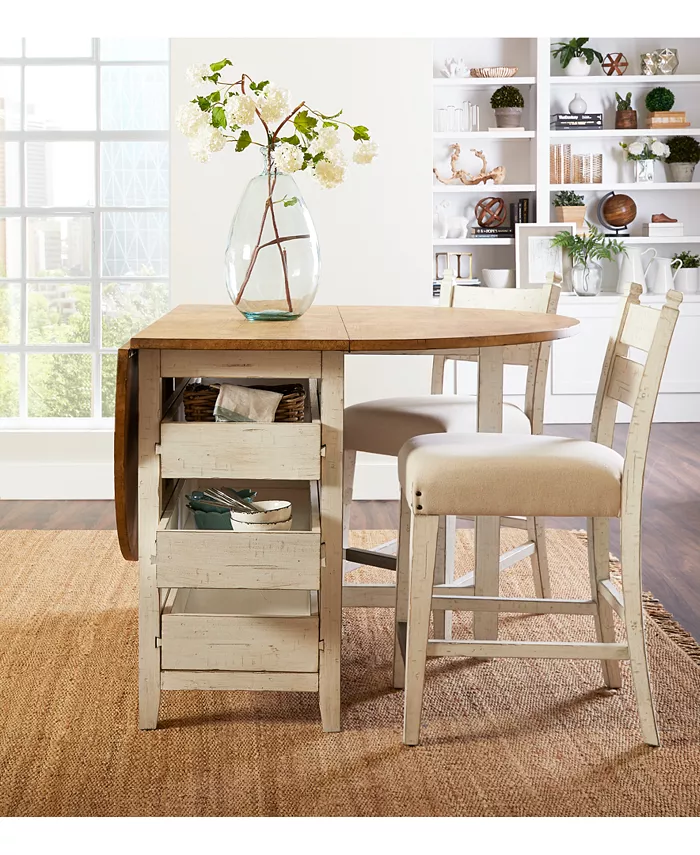 Trisha Yearwood Home Coming Home Round Counter Height Drop Leaf Table