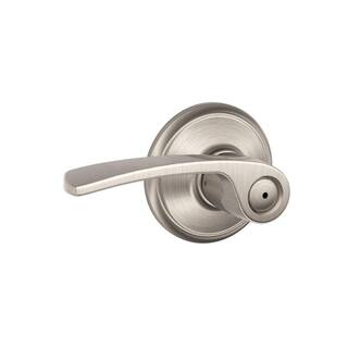 Schlage Merano Satin Nickel Privacy BedBath Door Handle with Concealed Screws F40 V MER 619