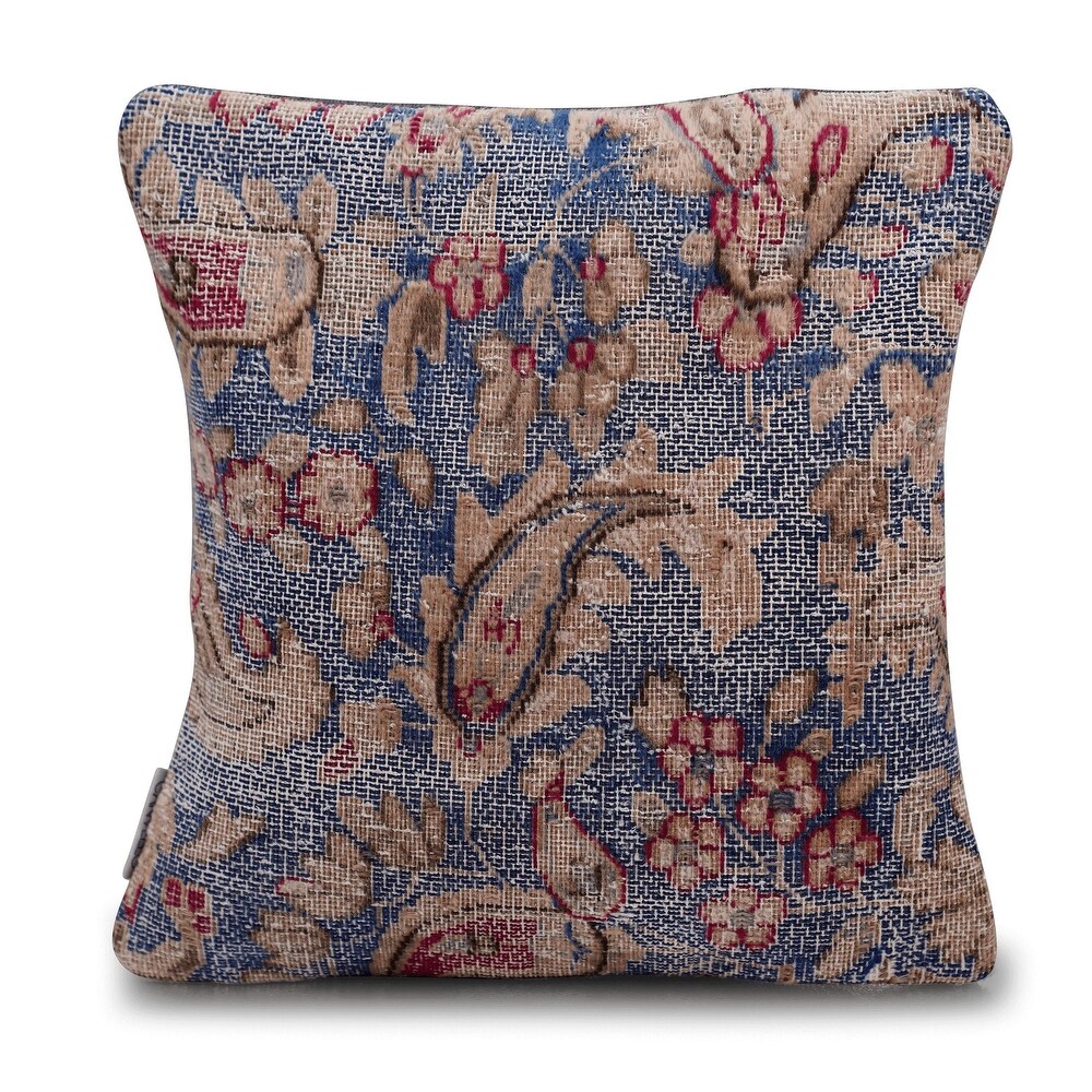 Canvello Antique Kerman Rug Blue Pillow Cases   16\