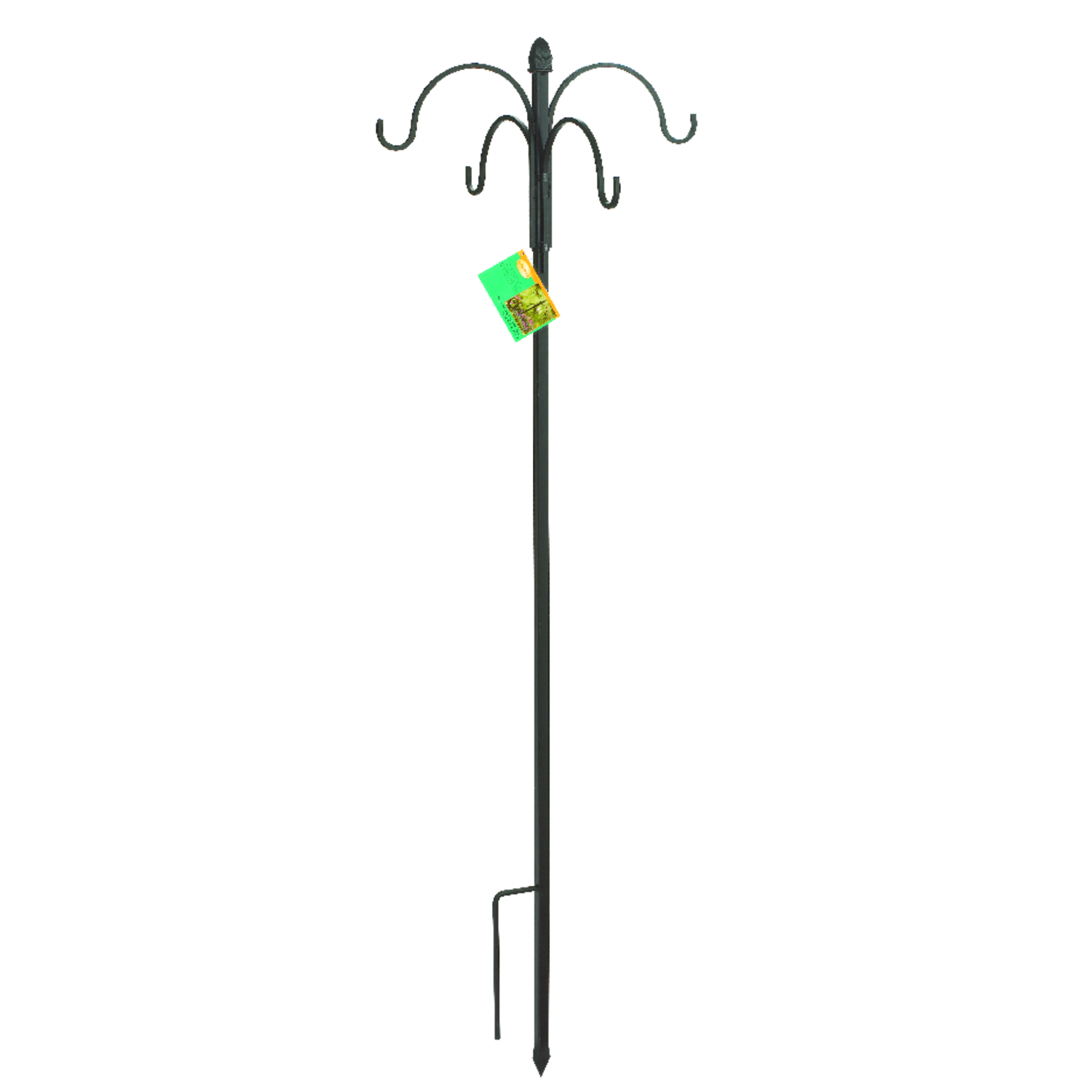 Panacea Black Wrought Iron 84 in. H 4 Way Crook w/Finial Plant Hook 1 pk