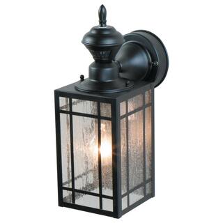 Heath Zenith Black Motion Sensor Farmhouse Outdoor 1-Light Wall Sconce HZ-4152-BK