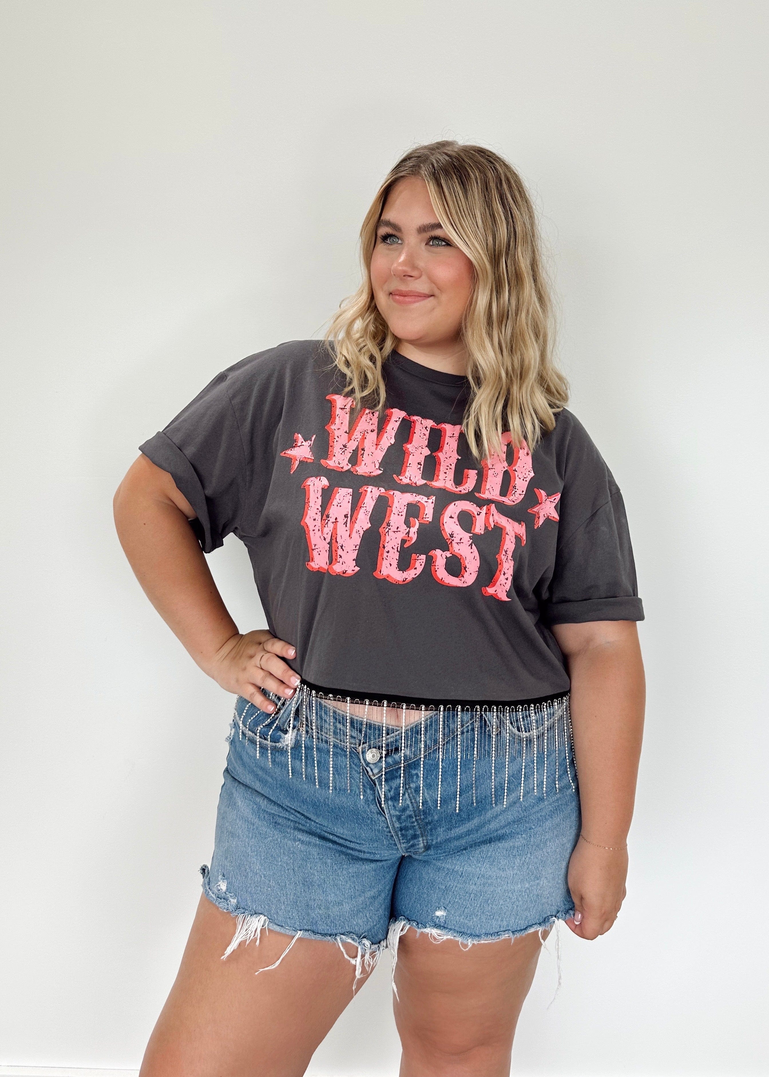 Wild West Rhinestone Fringe Top