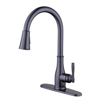 Glacier Bay Halwin Single-Handle Pull-Down Sprayer Kitchen Faucet in Matte Black HD67726W-2010H