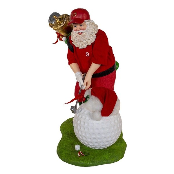 Kurt Adler 11Inch Fabriché Golfer Santa With Oversized Golf Ball