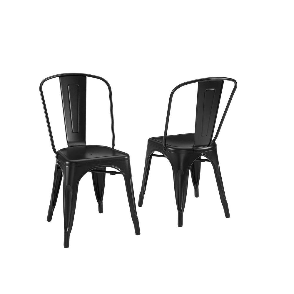 CROSLEY FURNITURE Amelia Black Metal Dining Chair (Set of 2) CF500617-MB