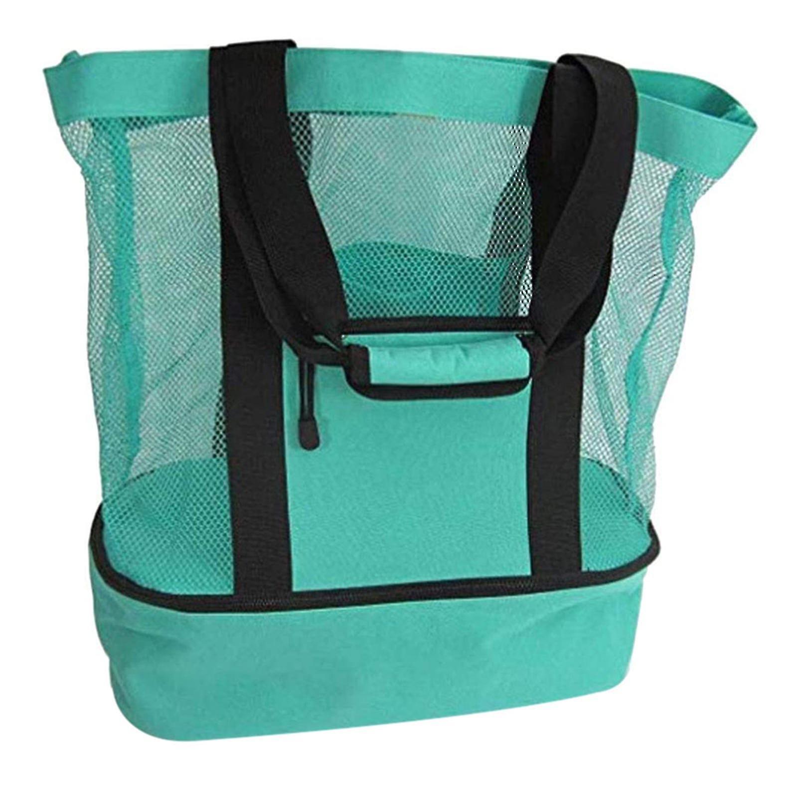 Ladies Picnic Bag Mesh Refrigerator Compartment Oversized Zipper Closed Beach Tote Bag