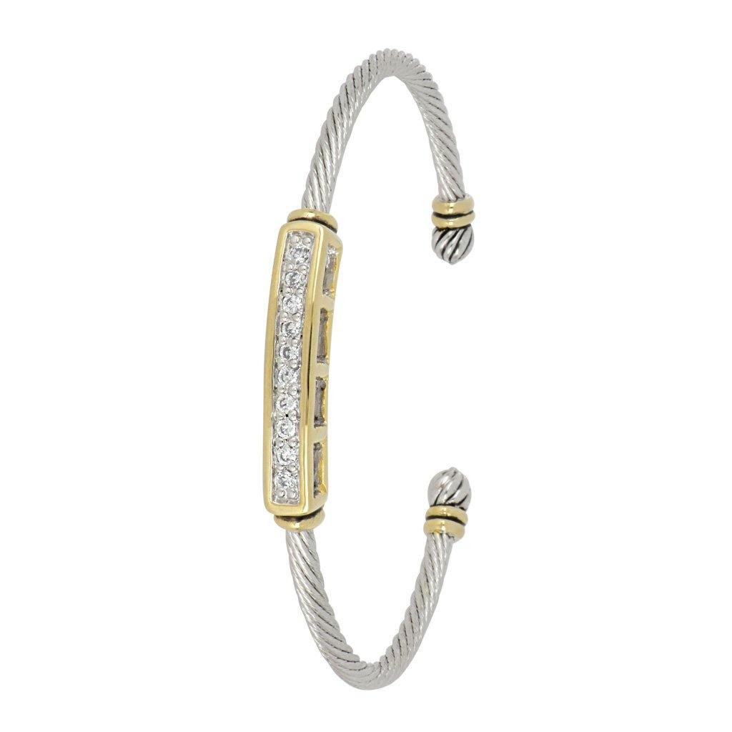 John Medeiros  Celebration Petite Pavé Bar Wire Cuff Bracelet