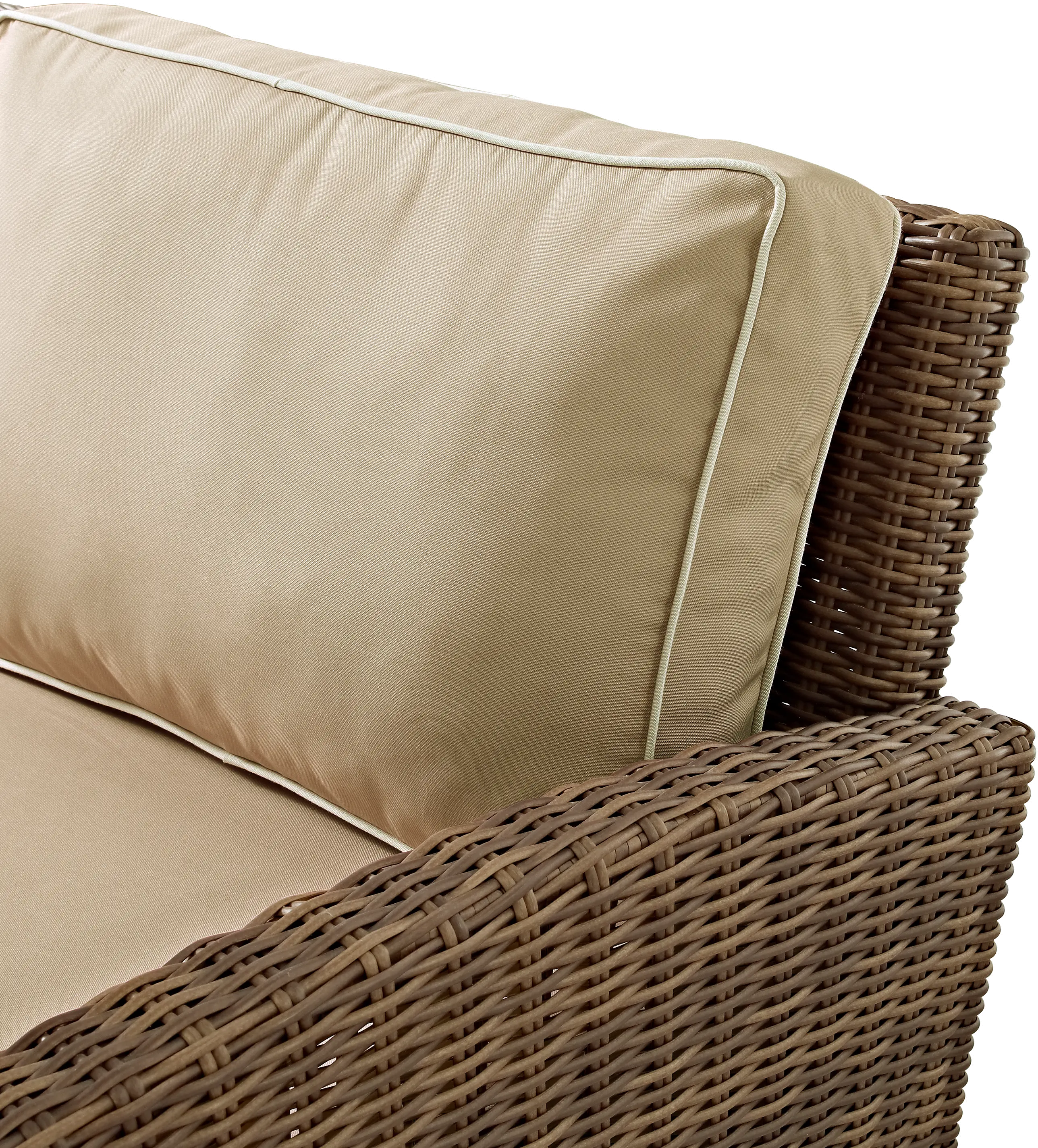 Bradenton Sand and Wicker Patio Loveseat