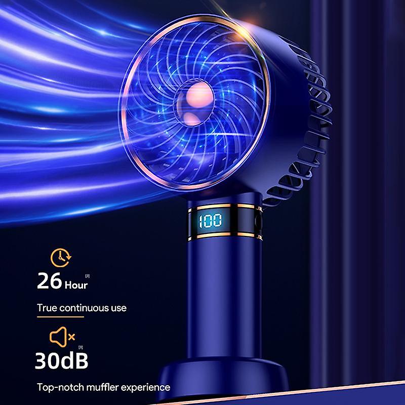 Handheld Electric Fan Digital Display New Usb Desktop Mini Portable Student Tiktok Small Fan Strong Wind And Long Endurance