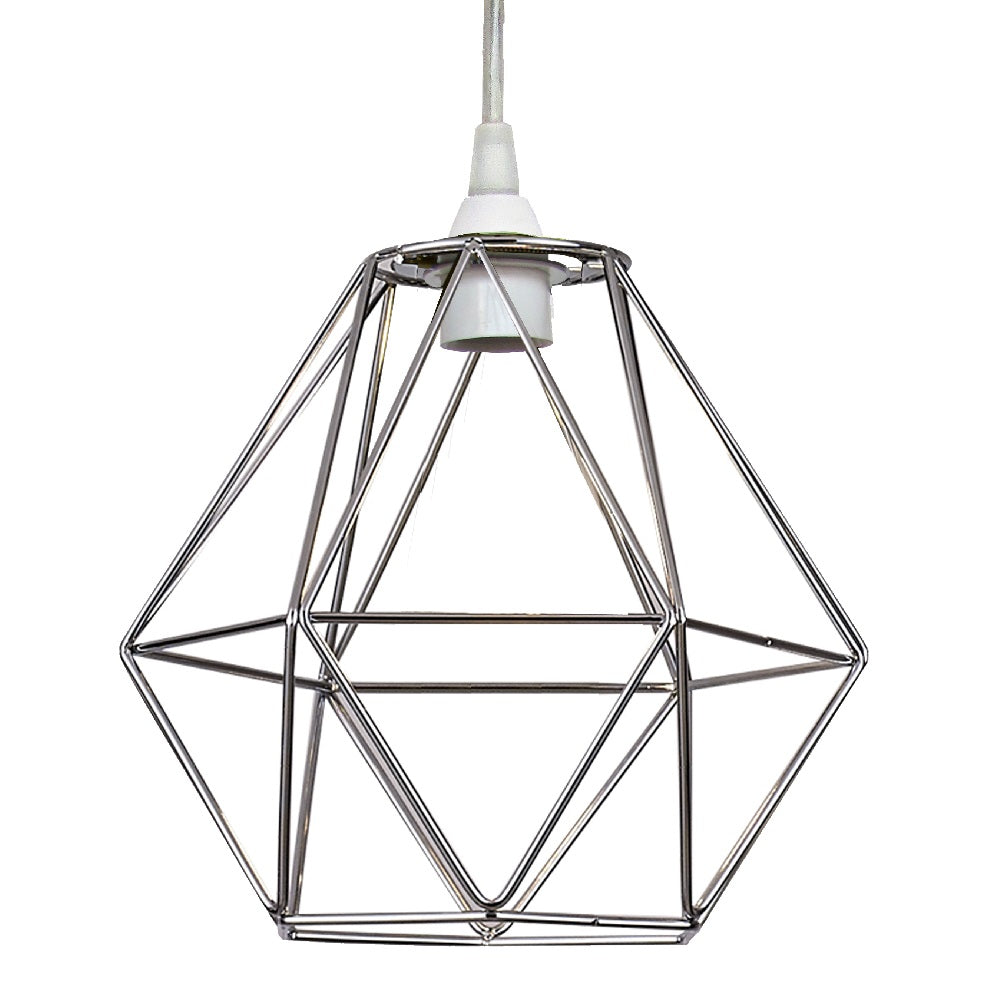 Britalia BRFY745-CC Polished Chrome Retro Geometric Cage Easy Fit Shade 22cm