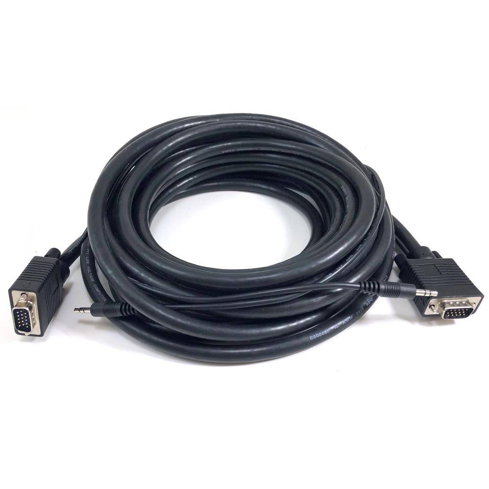 Micro Connectors Inc 25 ft. XVGASVGAVGA Projector Monitor Cable with 3.5 mm Stereo Audio Plug M05-112AU25