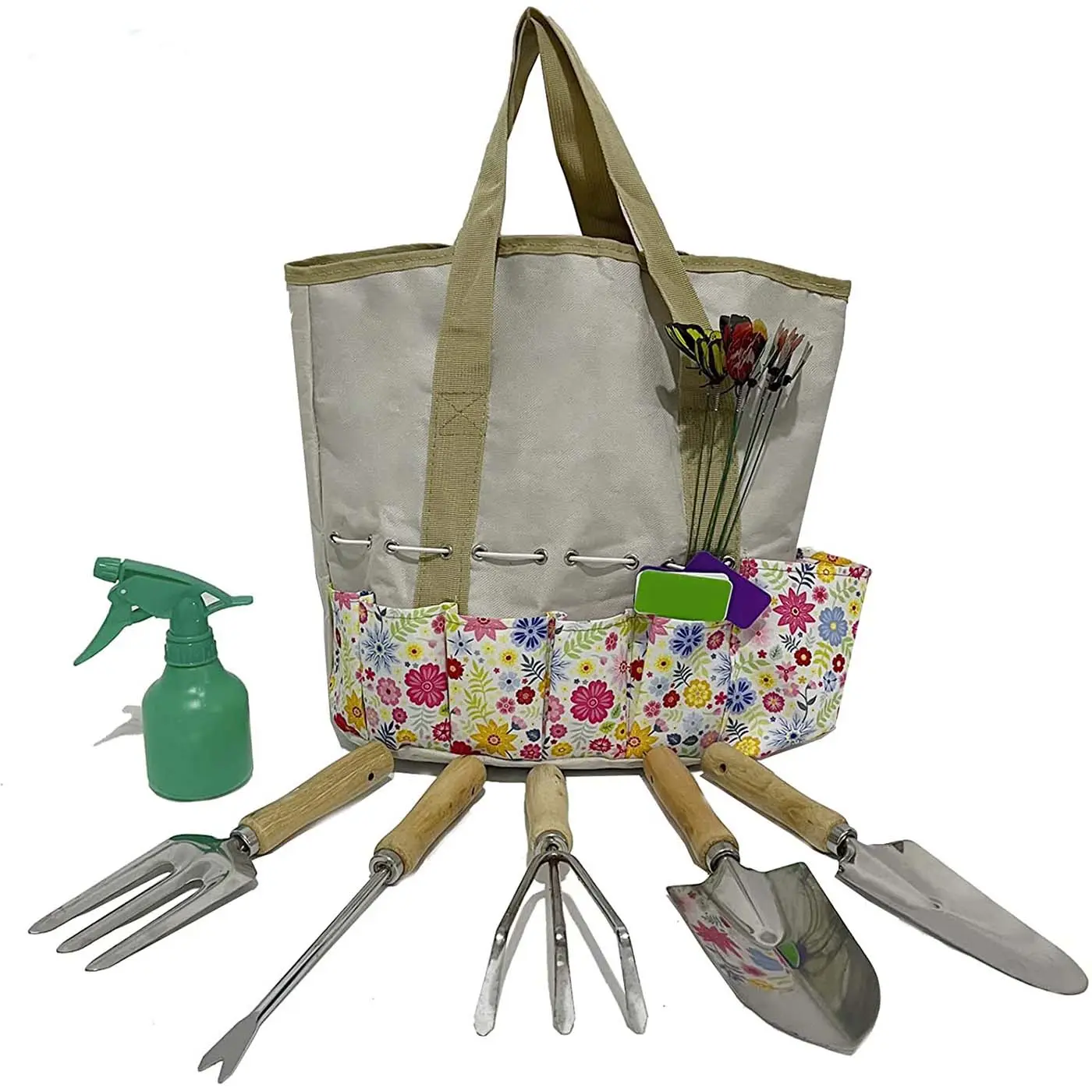 Garden Tools Set 25PCS Gardening Gifts for Women Succulent Tool Rust Proof Heavy Duty Hand Tool Kits with Floral Organizer Bag