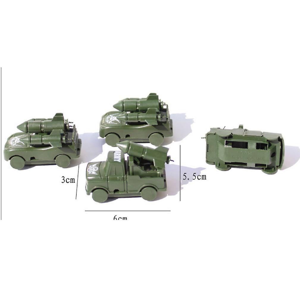 4pcs Mini Army Figures Set Missle Armoured Car Military Simulation Toys For Kids