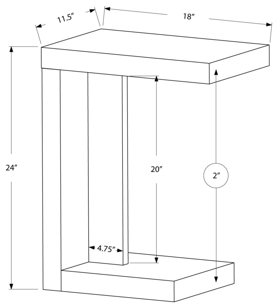 HomeRoots 11.5 quotx 18 quotx 24 quotCappuccino Hollow Core Particle Board Accent Table   Transitional   Side Tables And End Tables   by UStradeENT LLC  Houzz