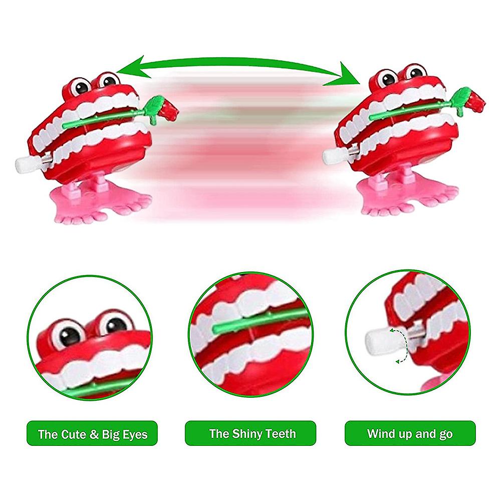 7Pcs Chattering Teeth Wind Up Toy Walking Teeth Novelty Gags Joke Toys Halloween Christmas Party Desktop Decoration Gifts