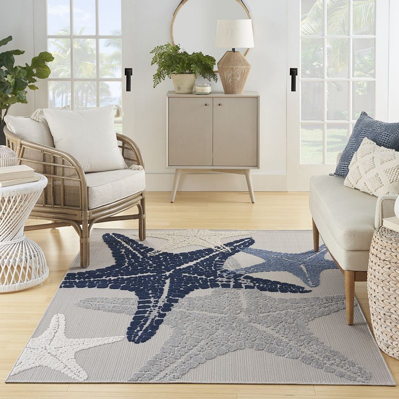 Nourison Aloha Coastal Starfish Outdoor Rug