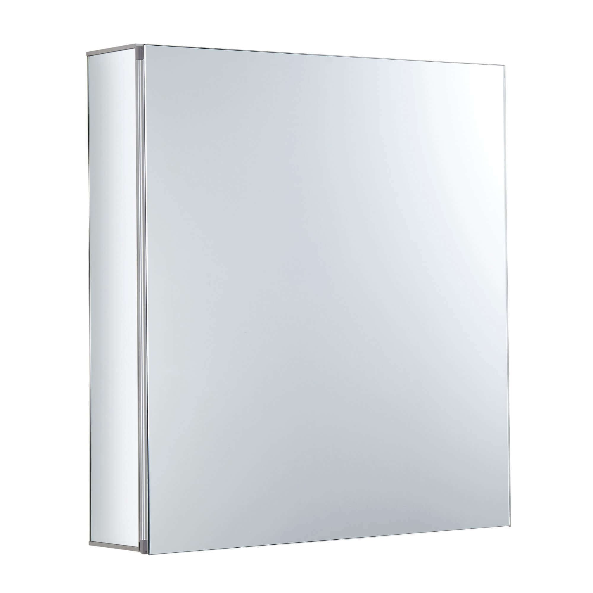 Bathroom Medicine Cabinet, Aluminum, Recessed/Surface Mount, 24