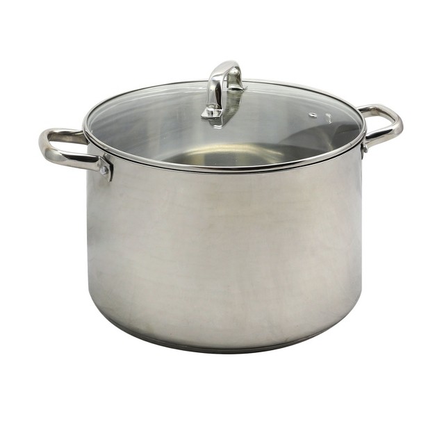 Oster Adenmore 16 Quart Stainless Steel Stock Pot With Tempered Glass Lid