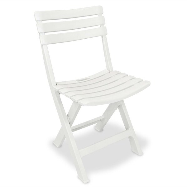 3 Piece Folding Bistro Set Plastic White - Overstock - 35108075