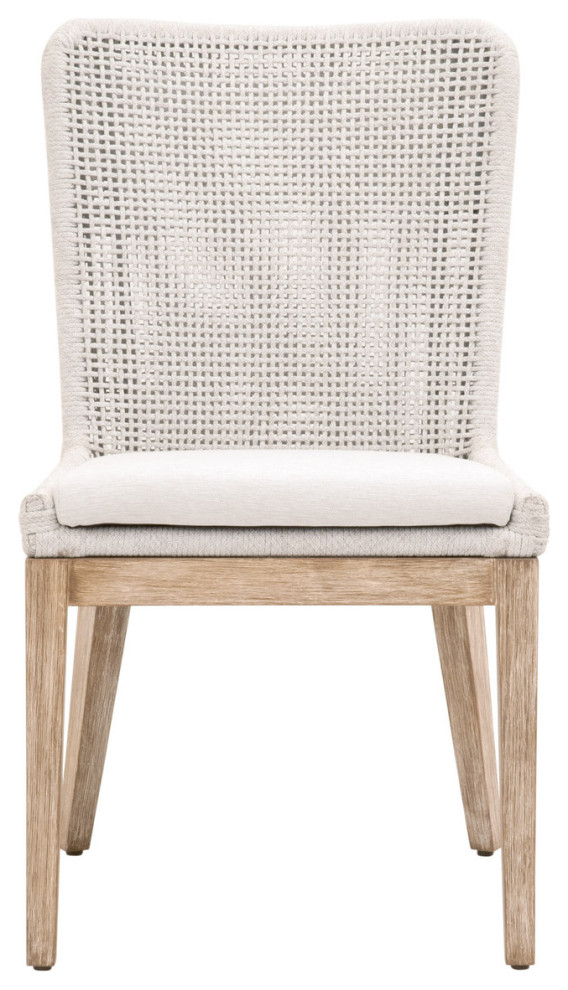 Essentials For Living Woven Mesh Dining Chair  White Rope   Set of 2   Beach Style   Dining Chairs   by Unlimited Furniture Group  Houzz