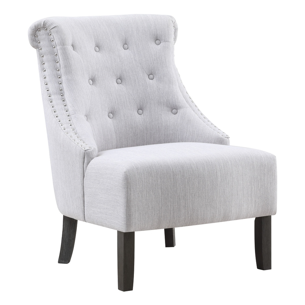 Evelyn Tufted Chair with Grey Wash Legs