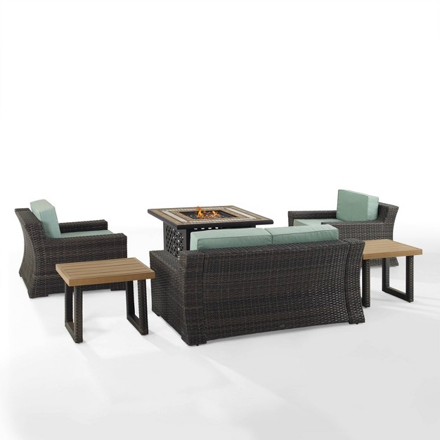 Beaufort 6pc Outdoor Wicker Conversation Set Crosley