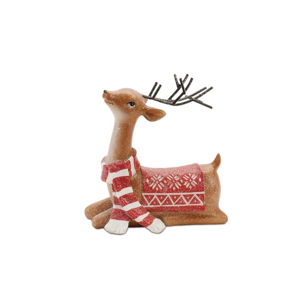 Glittered Nordic Deer Figurine (Set of 3)