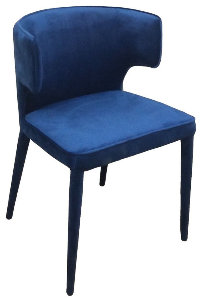 Blue Velvet Wrapped Dining Chair   Midcentury   Dining Chairs   by UStradeENT LLC  Houzz