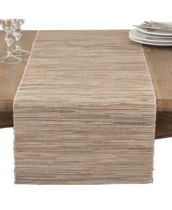 Saro Lifestyle Shimmering Woven Nubby Texture Water Hyacinth Table Runner