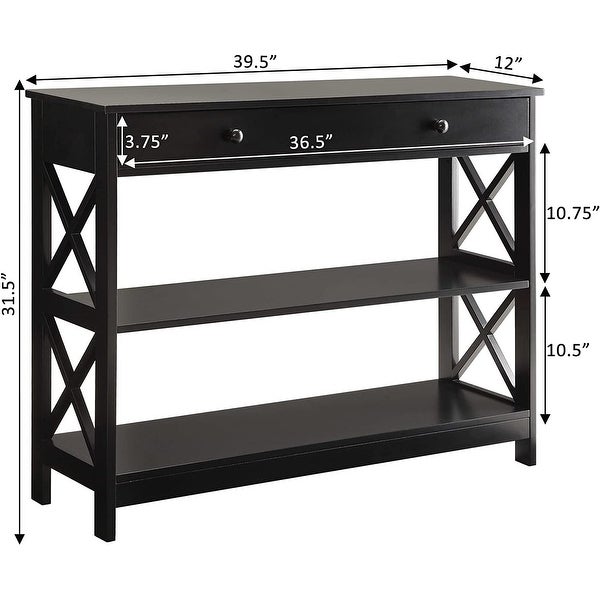 Convenience Concepts Oxford 1 Drawer Console Table - Black