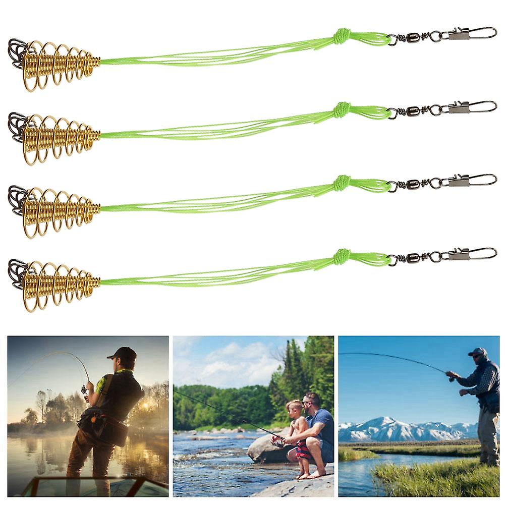 4pcs Anti Hanging Carp Fishing Baits Hook Explosion Lure Fish Bait With Spring Feeder Tackle(10# )