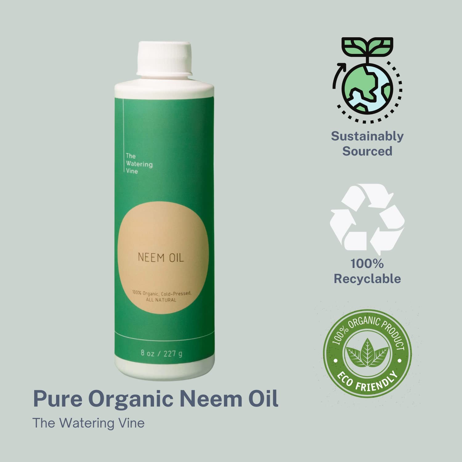 The Watering Vine  Organic Neem Oil Plant Spray and Leaf Polish (8 oz)