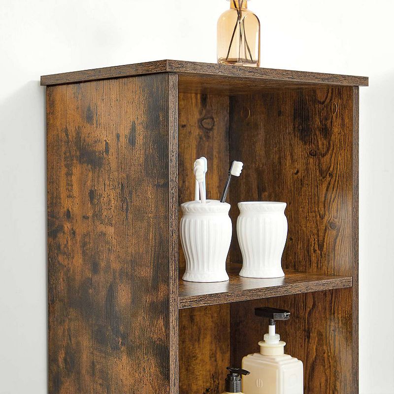 BreeBe Brown Slim Storage Cabinet with Shelves