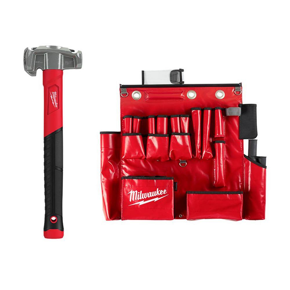 MW 36 oz. 4-in-1 Lineman's Hammer with Lineman's Aerial Tool Apron 48-22-9040-48-22-8290