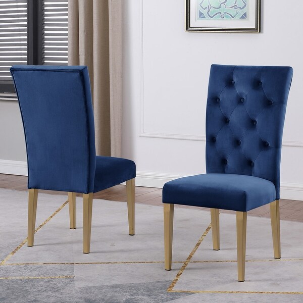 Best Master Furniture Evan Gold Velvet Dining Chairs (Set of 2)