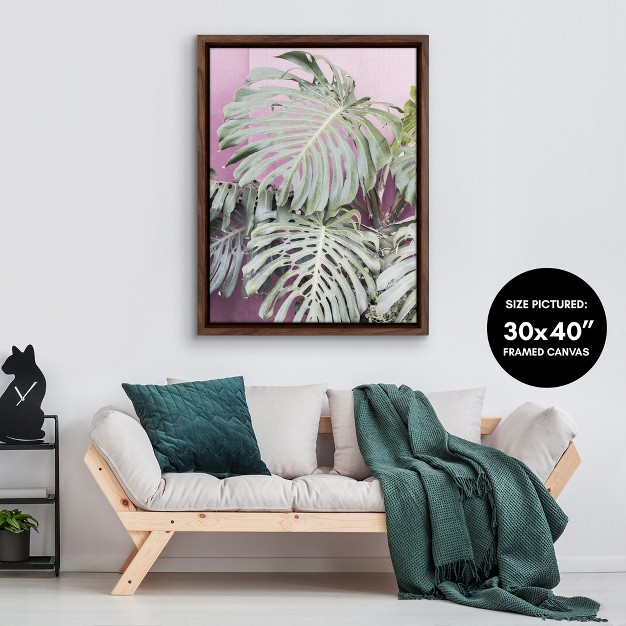 Americanflat Wild Monstera By Sisi And Seb Floating Canvas Frame Modern Wall Art Decor