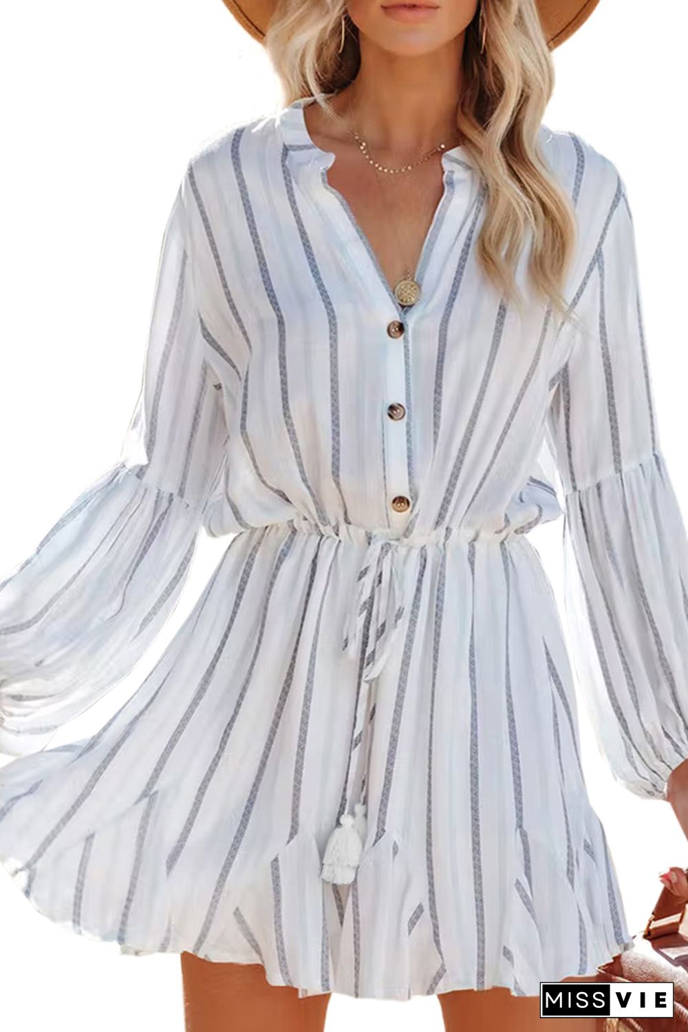 Striped Long Sleeve Mini Dress