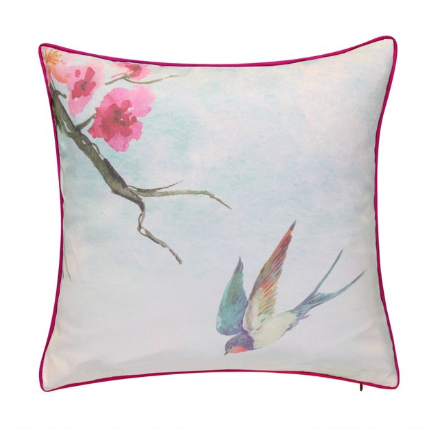 X 20 quot Reversible Birds Decorative Patio Throw Pillow Edie home